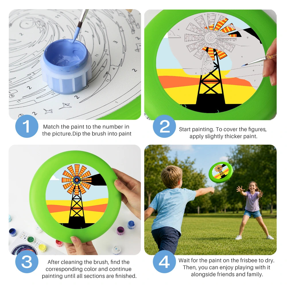 Paint by Numbers - Frisbee | Windmill at Sunset