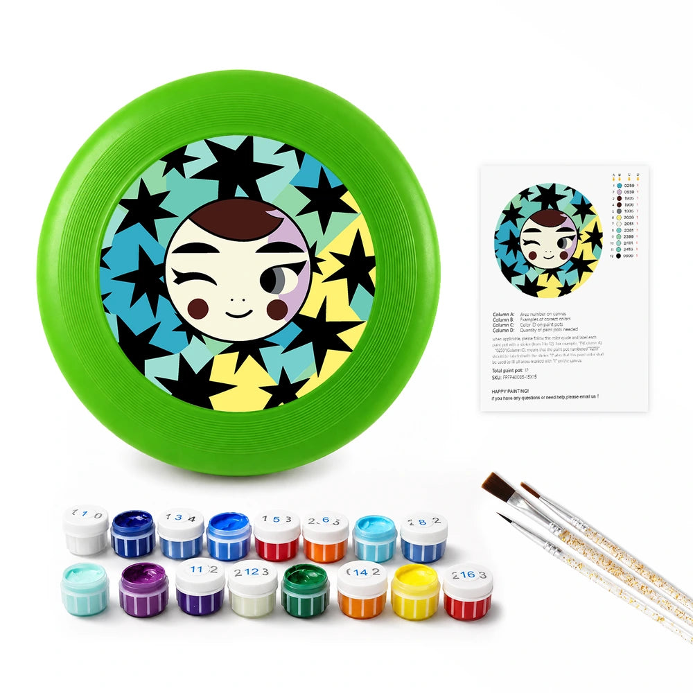 Paint by Numbers - Frisbee | Winking Girl with Stars