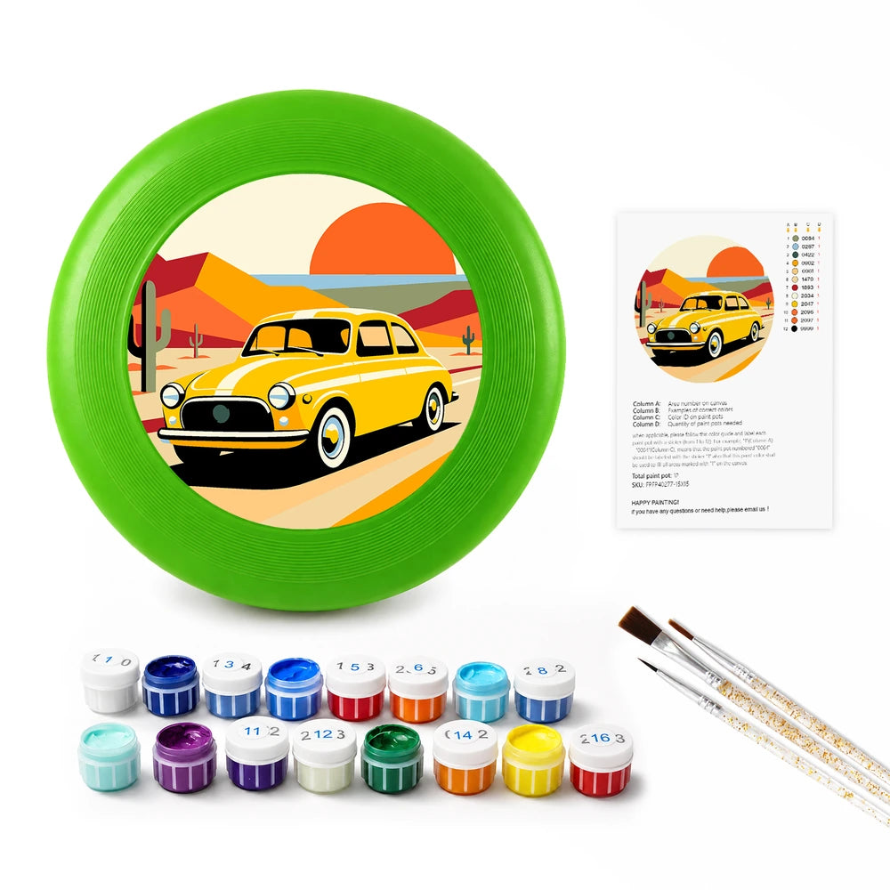 
Paint by Numbers - Frisbee | Yellow Car at Sunset