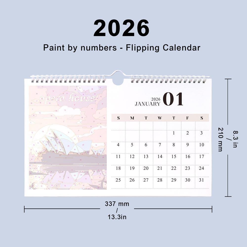 Paint by Numbers - 2026 Wall Calendar - World Landmarks Edition
