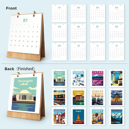 Paint by Numbers - 2026 Desk Calendar - Postcards of the World