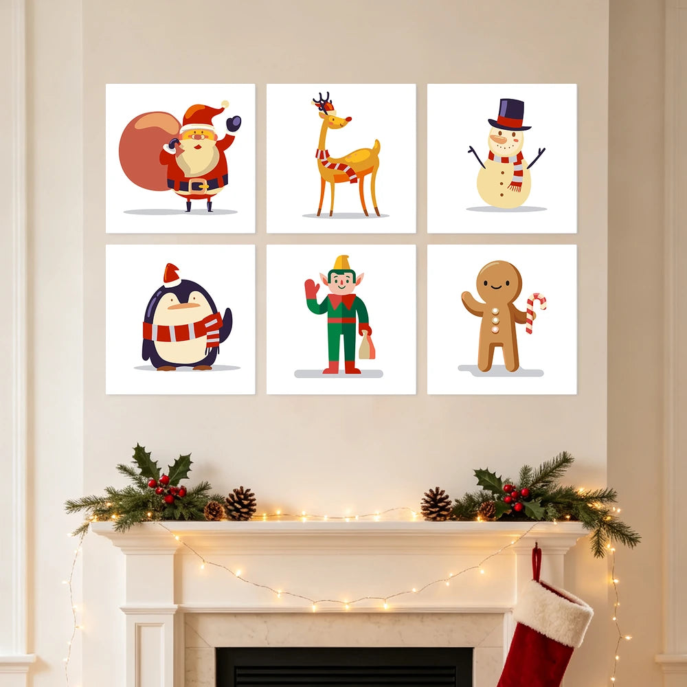 
Paint by Numbers – 6 Mini Paintings | Christmas Toy Figures (Square)