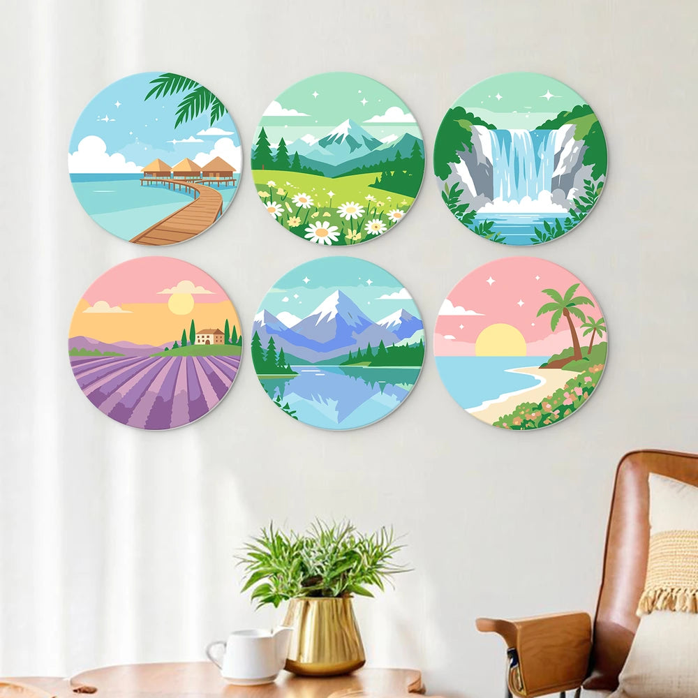 
Paint by Numbers – 6 Mini Paintings | Dream Destination Rounds (Round)