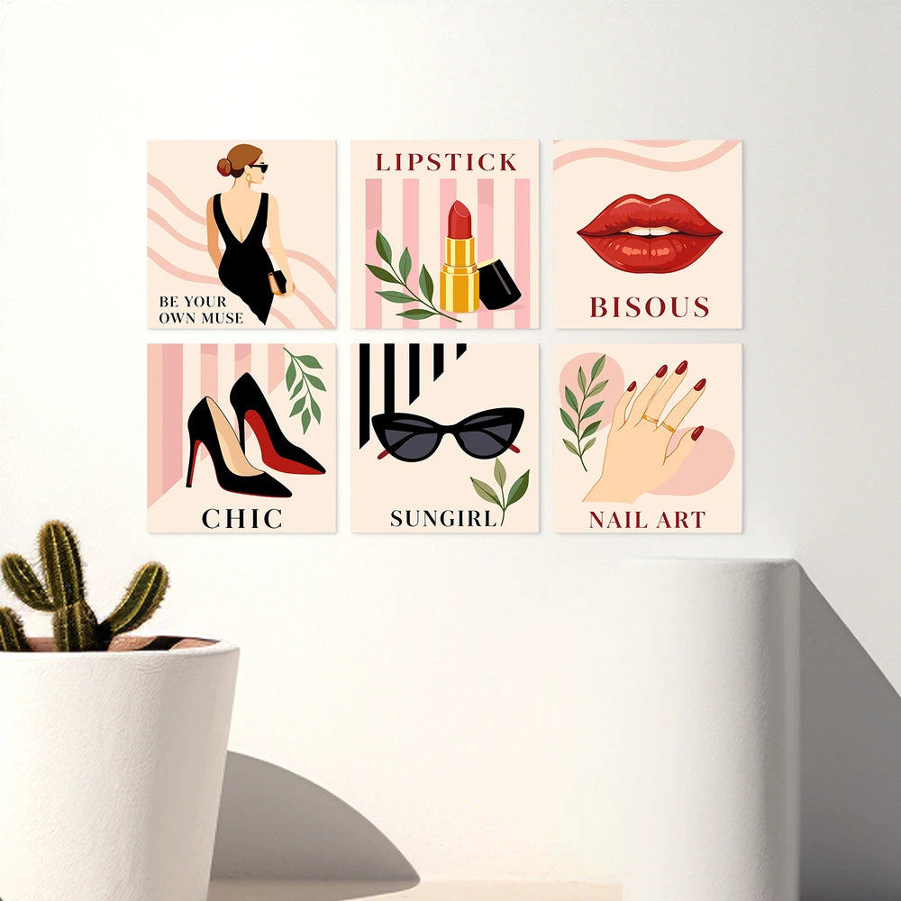 
Paint by Numbers – 6 Mini Paintings | Parisian Chic Squares (Square)