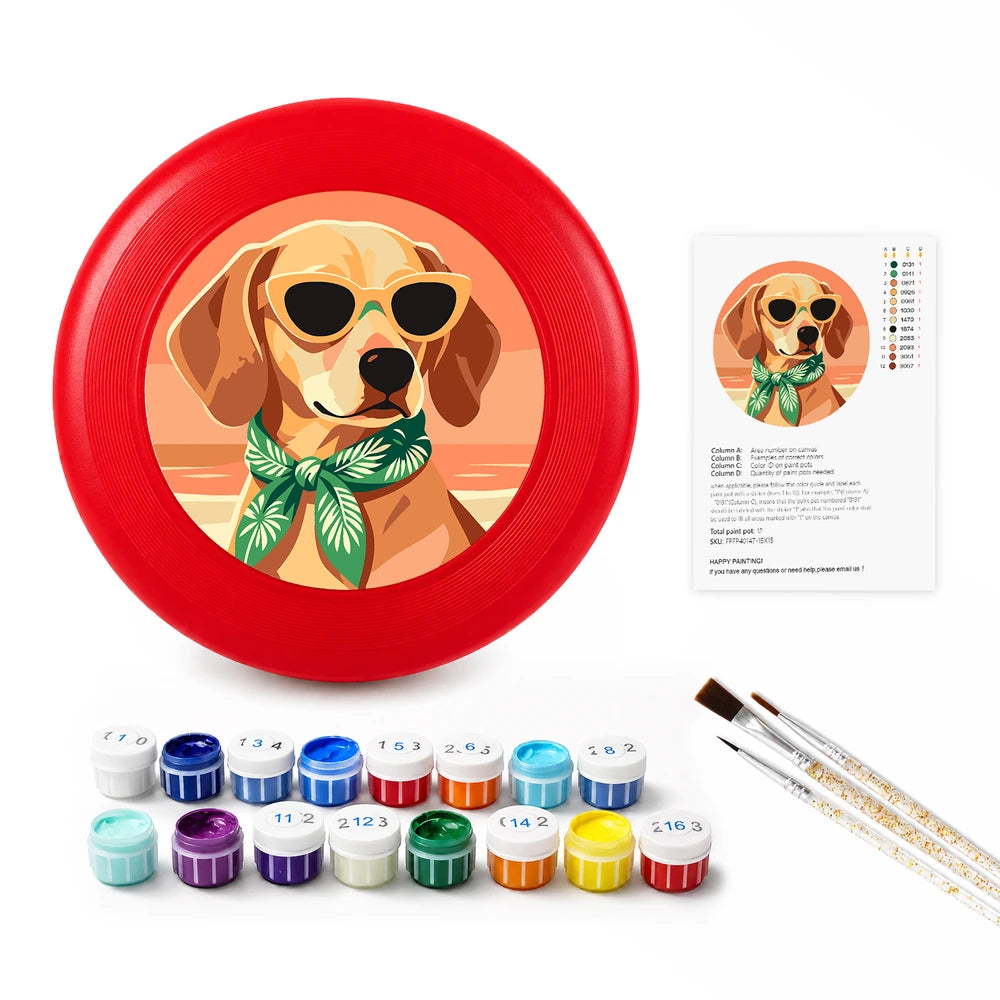 
Paint by Numbers - Frisbee | Beach Dog in Sunglasses