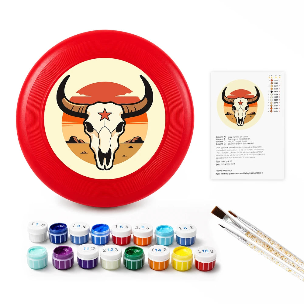 
Paint by Numbers - Frisbee | Bull Skull with a Star
