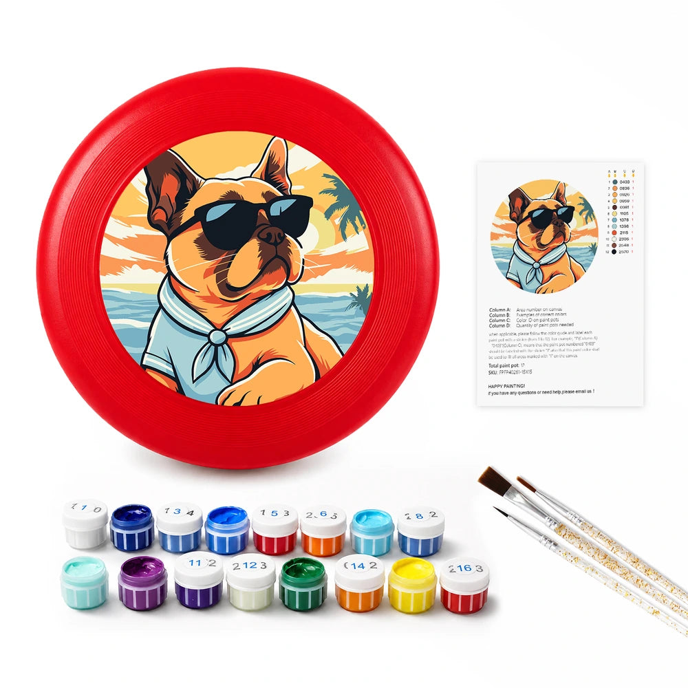 
Paint by Numbers - Frisbee | Bulldog on the Beach