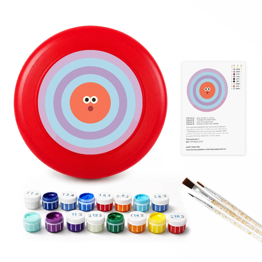 Paint by Numbers - Frisbee | Bullseye Face in Orange