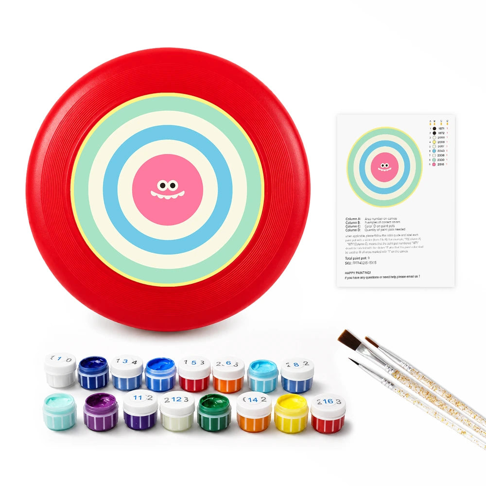 
Paint by Numbers - Frisbee | Bullseye Face in Pink