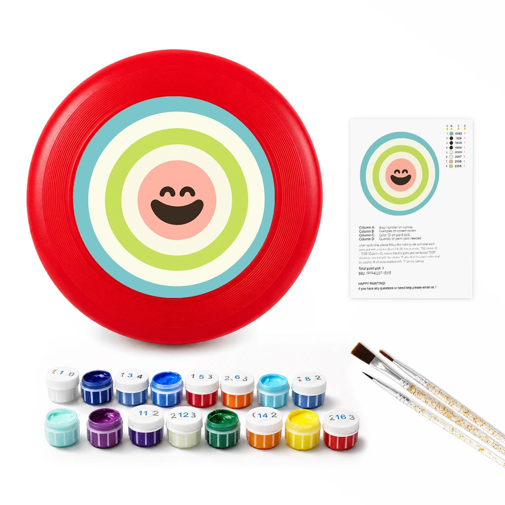 Paint by Numbers - Frisbee | Bullseye Smile in Green