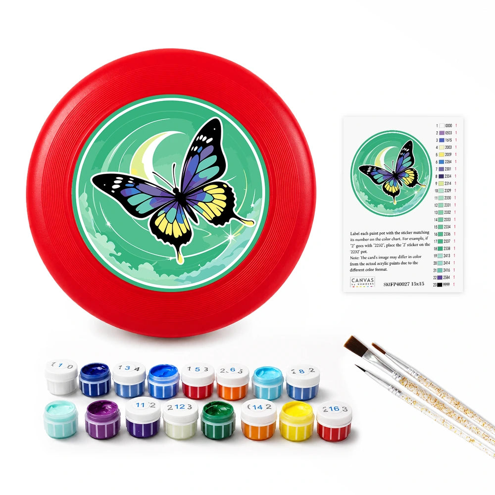 
Paint by Numbers - Frisbee | Butterfly and Crescent Moon