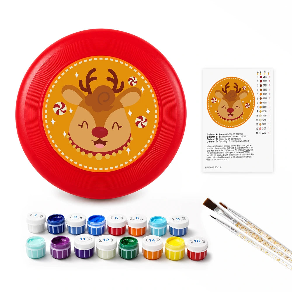 
Paint by Numbers - Frisbee | Candy Cane Reindeer