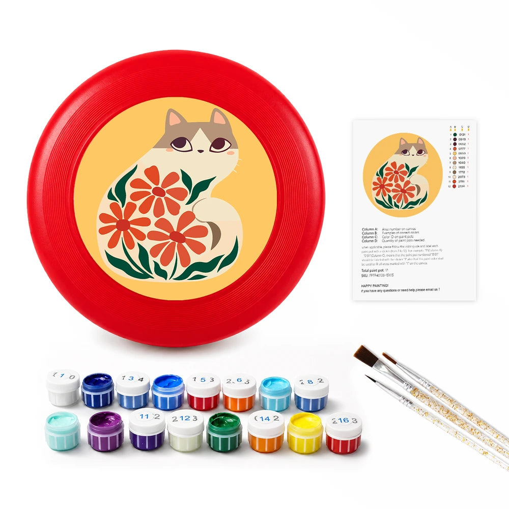 
Paint by Numbers - Frisbee | Cat Among Red Flowers