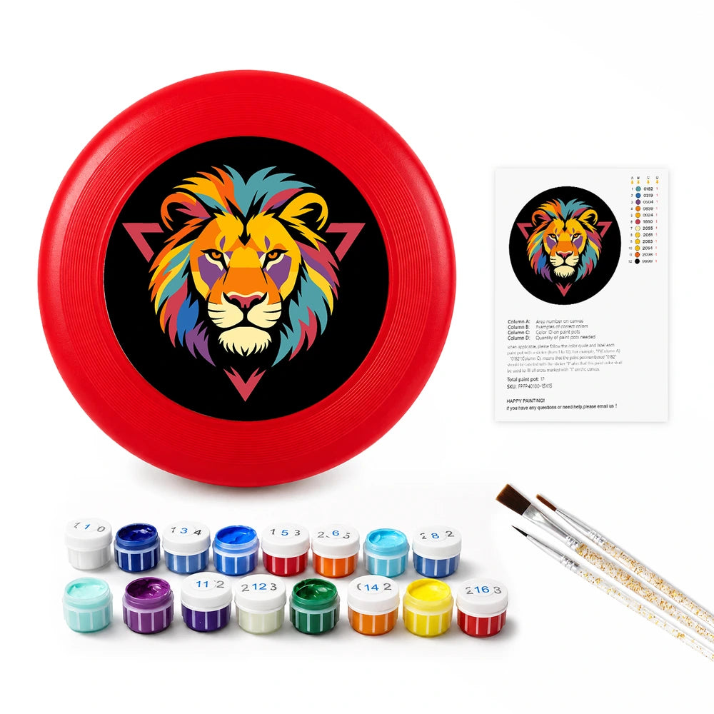 Paint by Numbers - Frisbee | Colorful Lion Emblem
