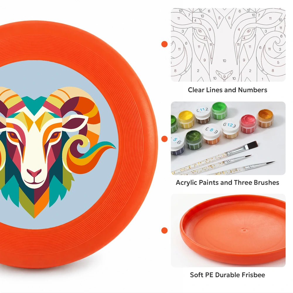 
Paint by Numbers - Frisbee | Colorful Ram Head