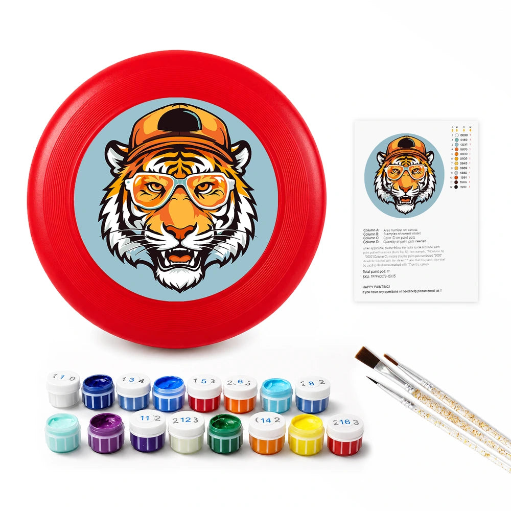 Paint by Numbers - Frisbee | Cool Tiger in a Cap