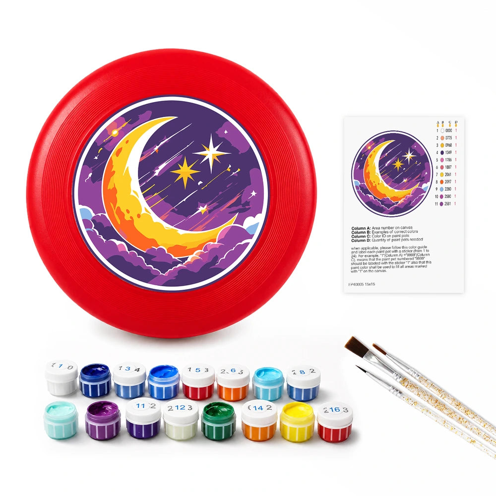 
Paint by Numbers - Frisbee | Crescent Moon and Stars