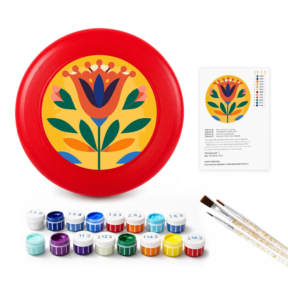 
Paint by Numbers - Frisbee | Folk Tulip in Yellow