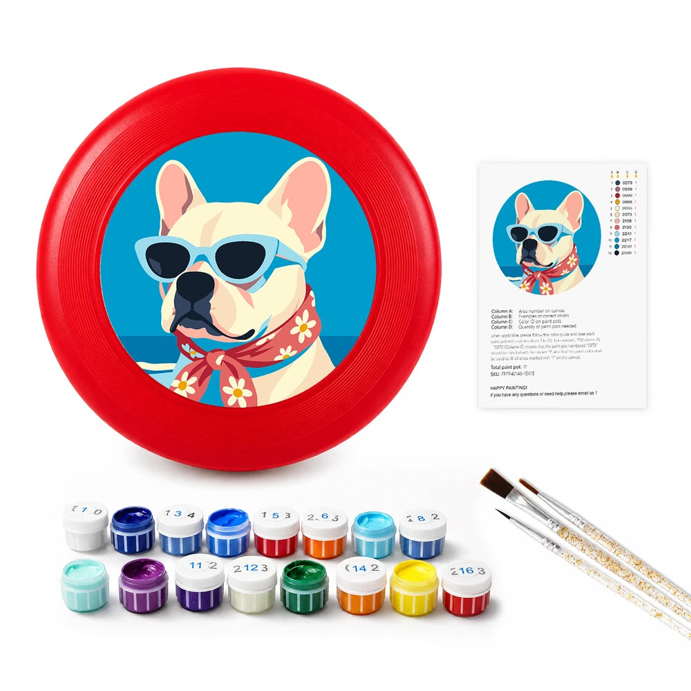 
Paint by Numbers - Frisbee | French Bulldog in Sunglasses