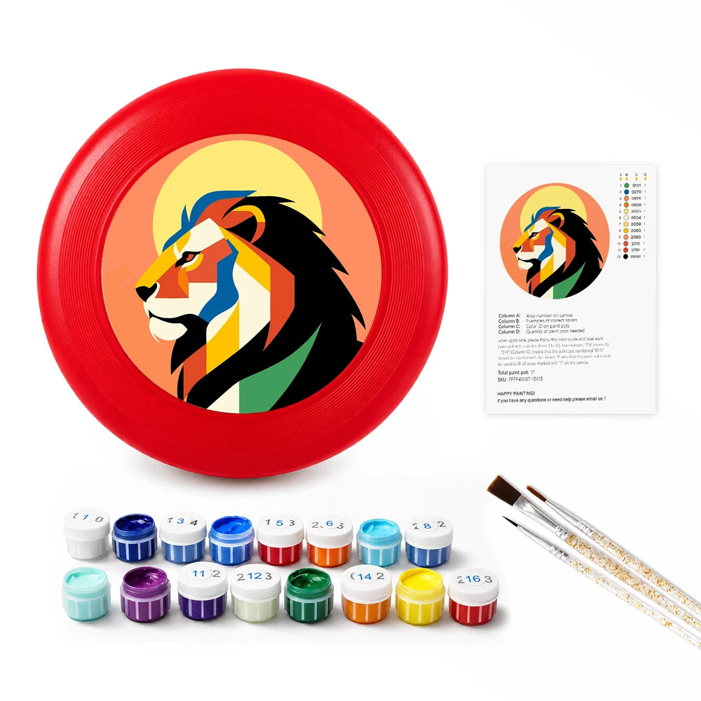 
Paint by Numbers - Frisbee | Geometric Lion