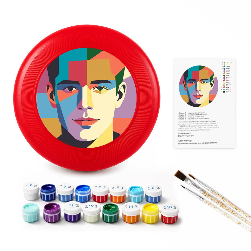 
Paint by Numbers - Frisbee | Geometric Man Portrait