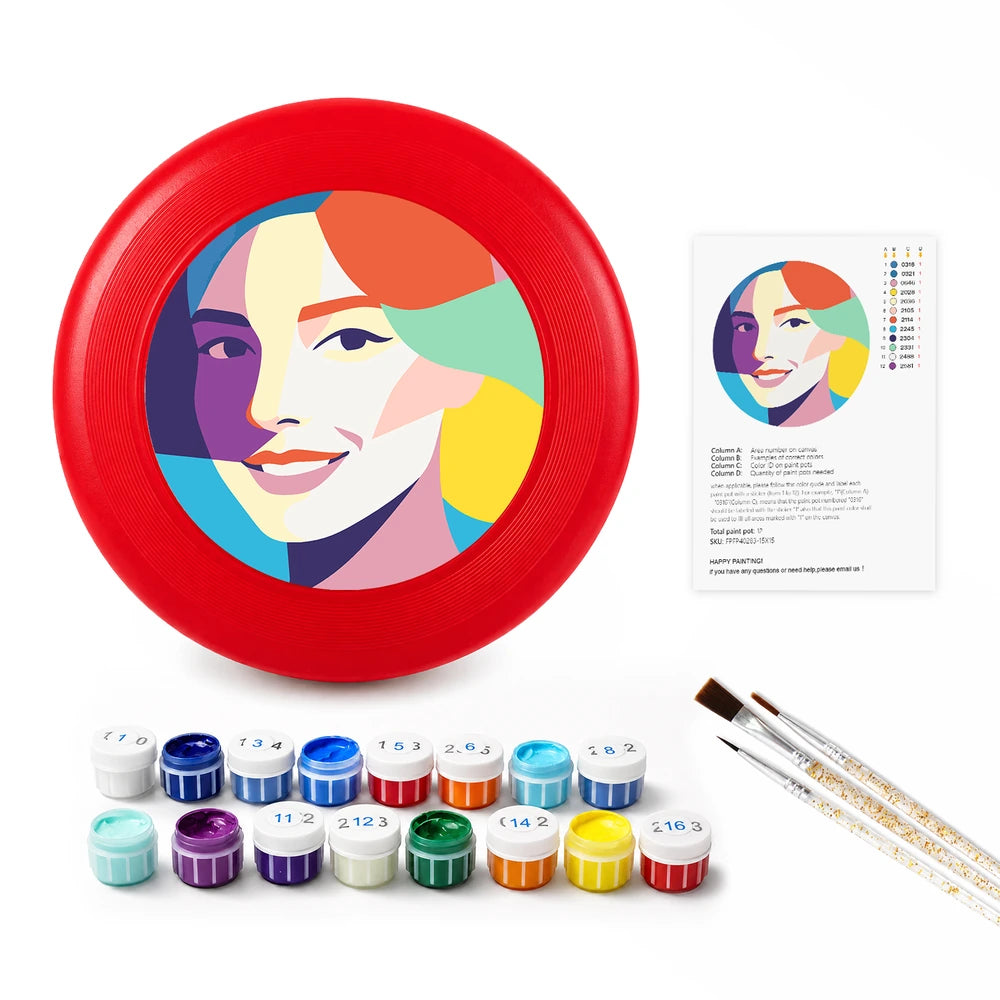 Paint by Numbers - Frisbee | Geometric Woman Portrait