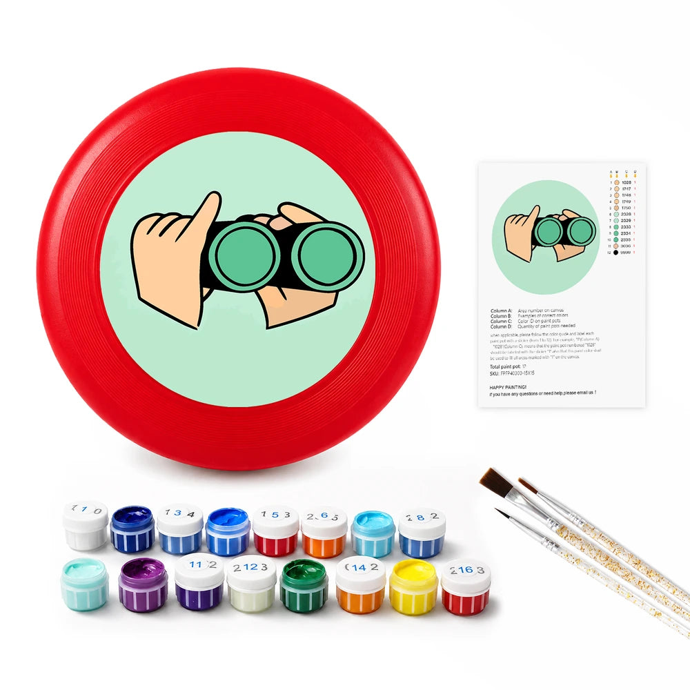 
Paint by Numbers - Frisbee | Hand with Binoculars