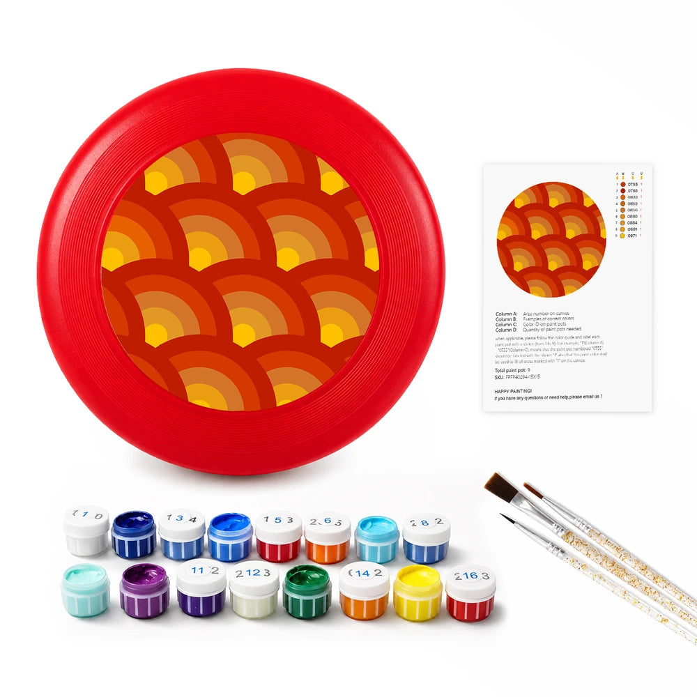 
Paint by Numbers - Frisbee | Orange Scale Pattern