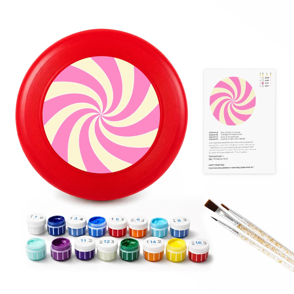 
Paint by Numbers - Frisbee | Pink Candy Swirl
