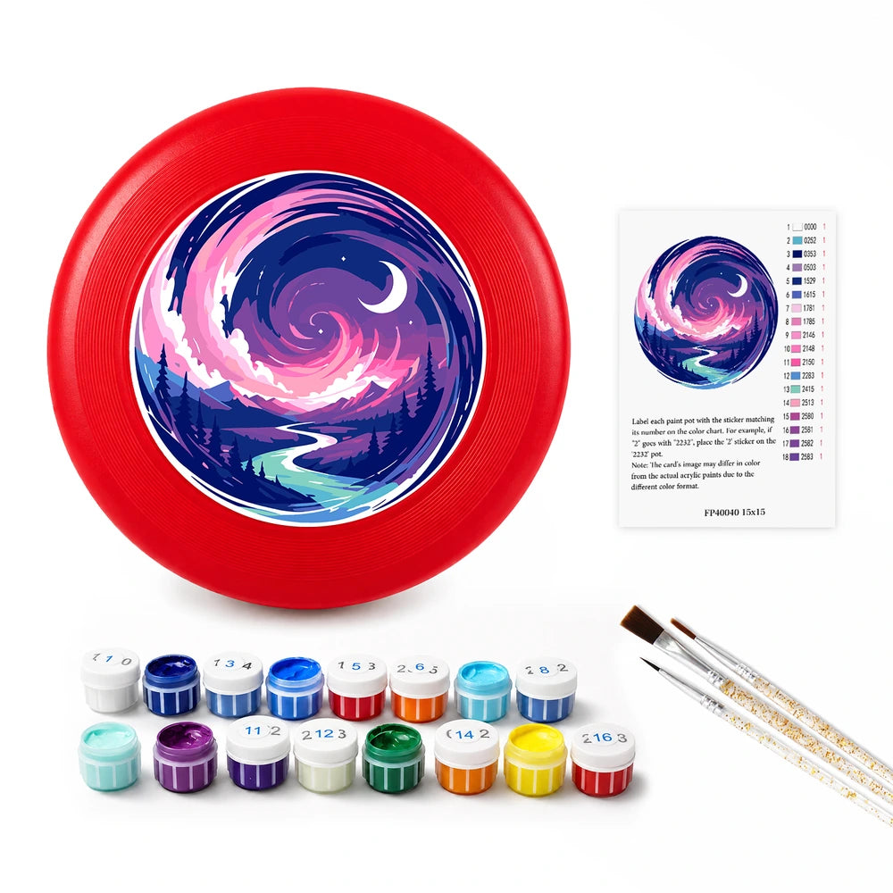 
Paint by Numbers - Frisbee | Pink Wave Swirl