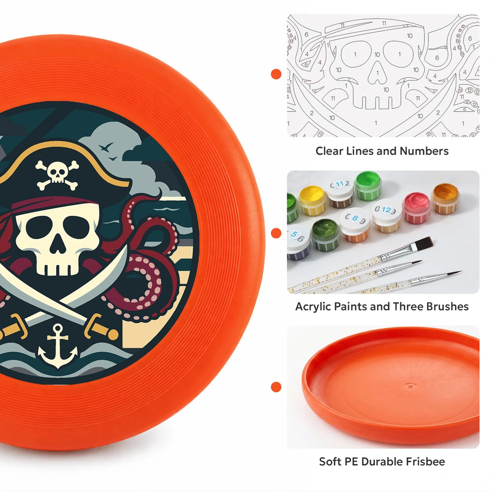 
Paint by Numbers - Frisbee | Pirate Skull and Anchor