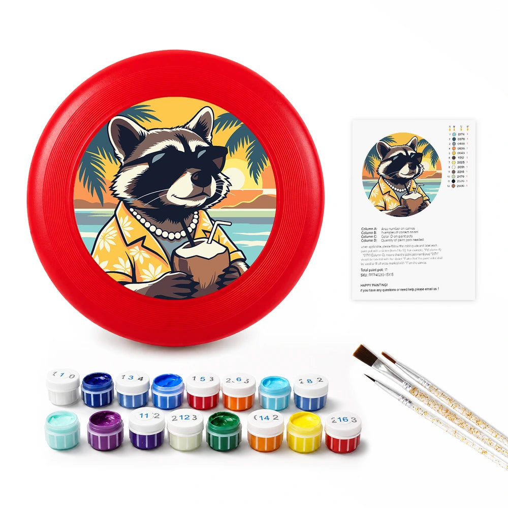 
Paint by Numbers - Frisbee | Raccoon on Holiday