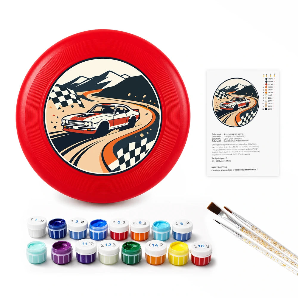 
Paint by Numbers - Frisbee | Race Car on the Track
