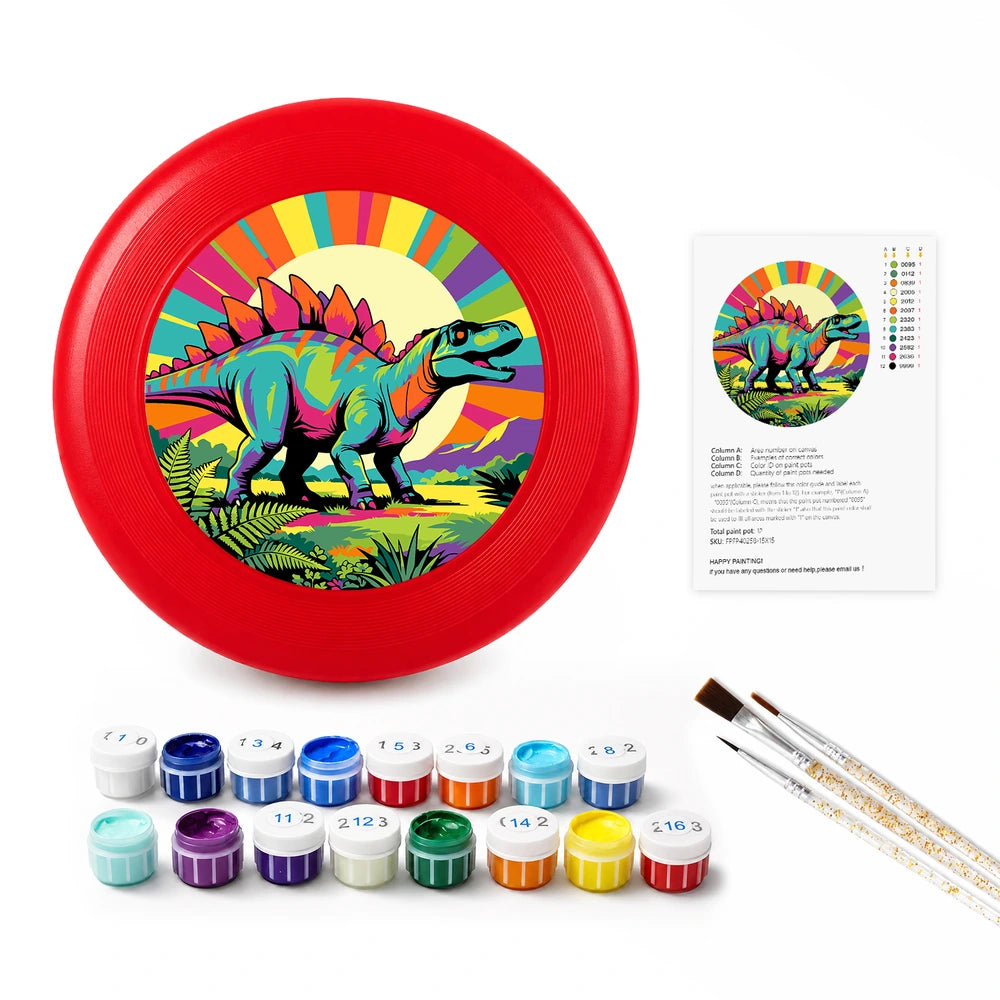 
Paint by Numbers - Frisbee | Rainbow Stegosaurus