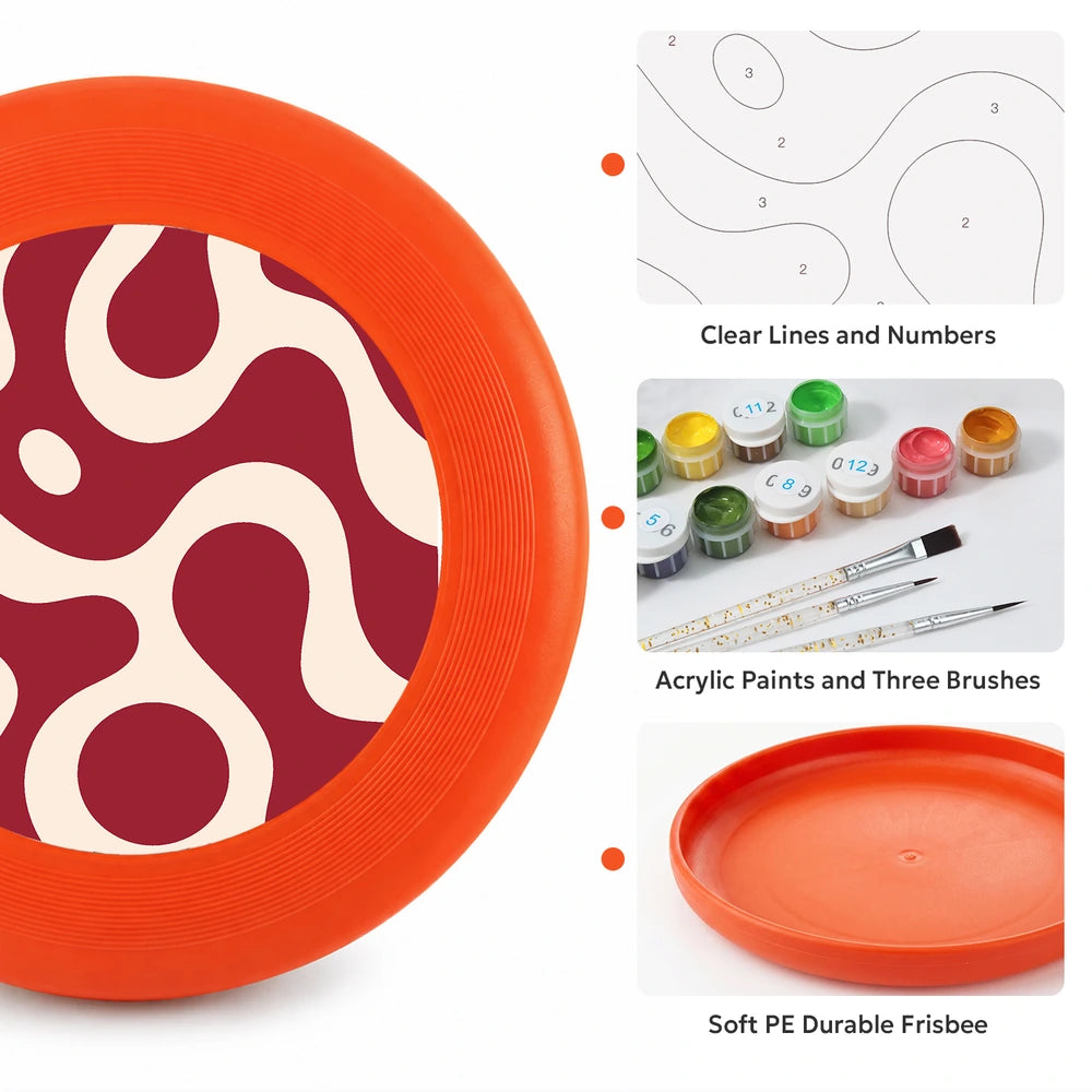 Paint by Numbers - Frisbee | Red Squiggle Pattern