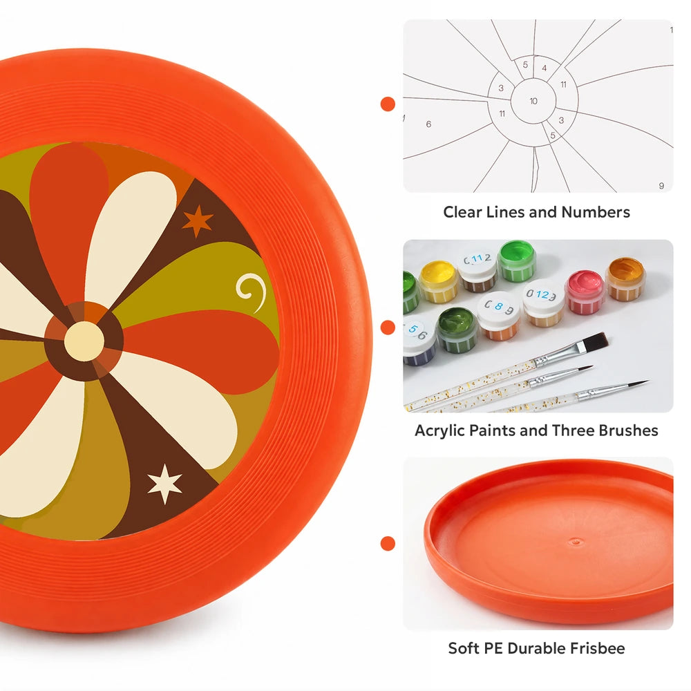 Paint by Numbers - Frisbee | Retro Brown Flower