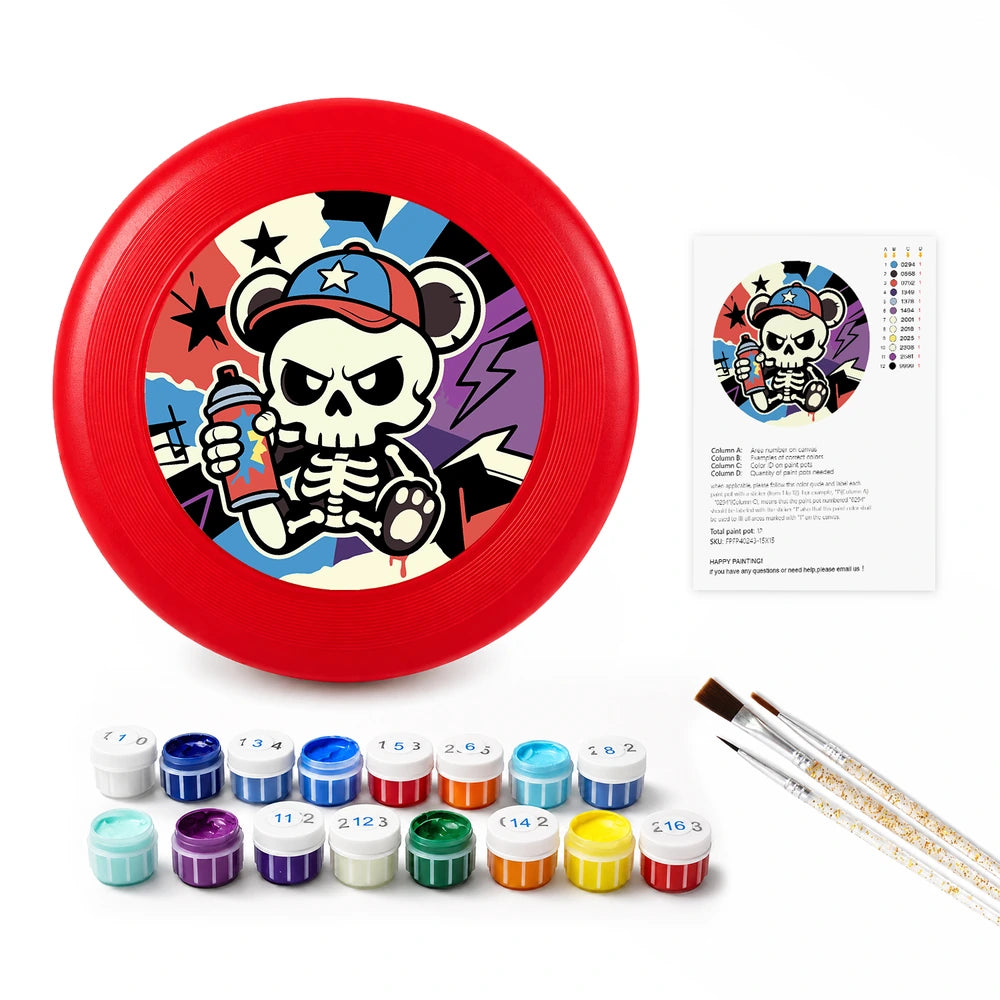 Paint by Numbers - Frisbee | Skater Skeleton