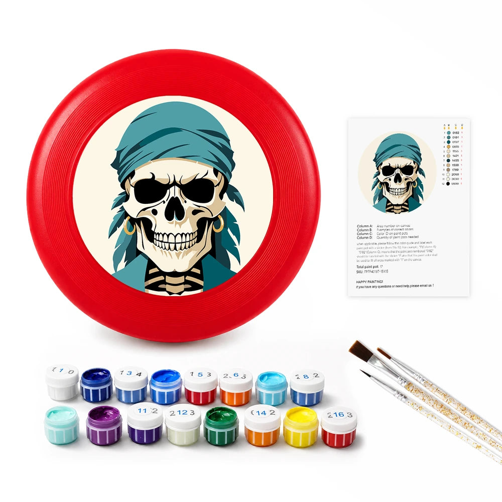 Paint by Numbers - Frisbee | Skull in a Teal Bandana