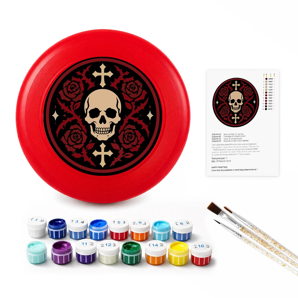 
Paint by Numbers - Frisbee | Skull with Roses