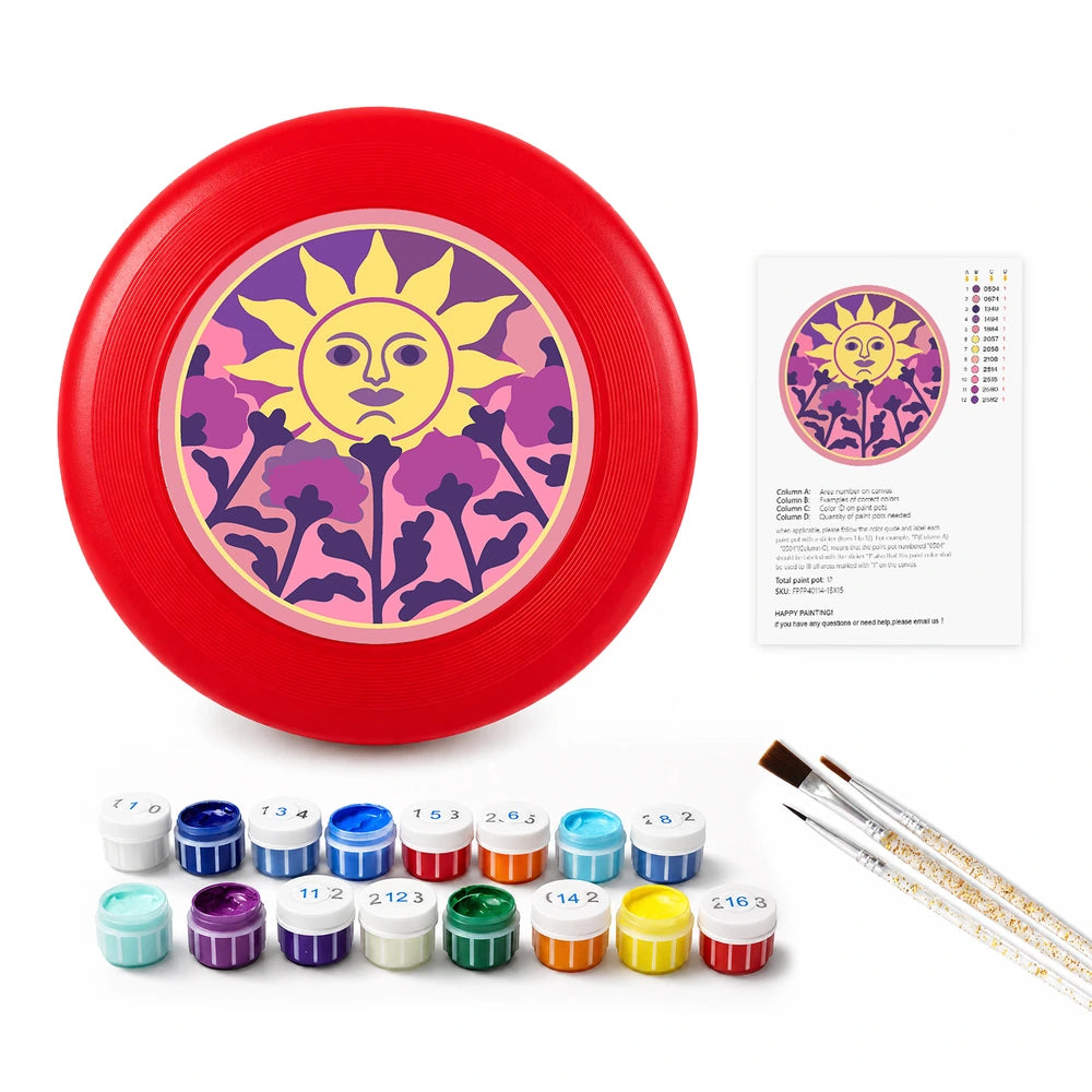 Paint by Numbers - Frisbee | Sun Face and Thistles