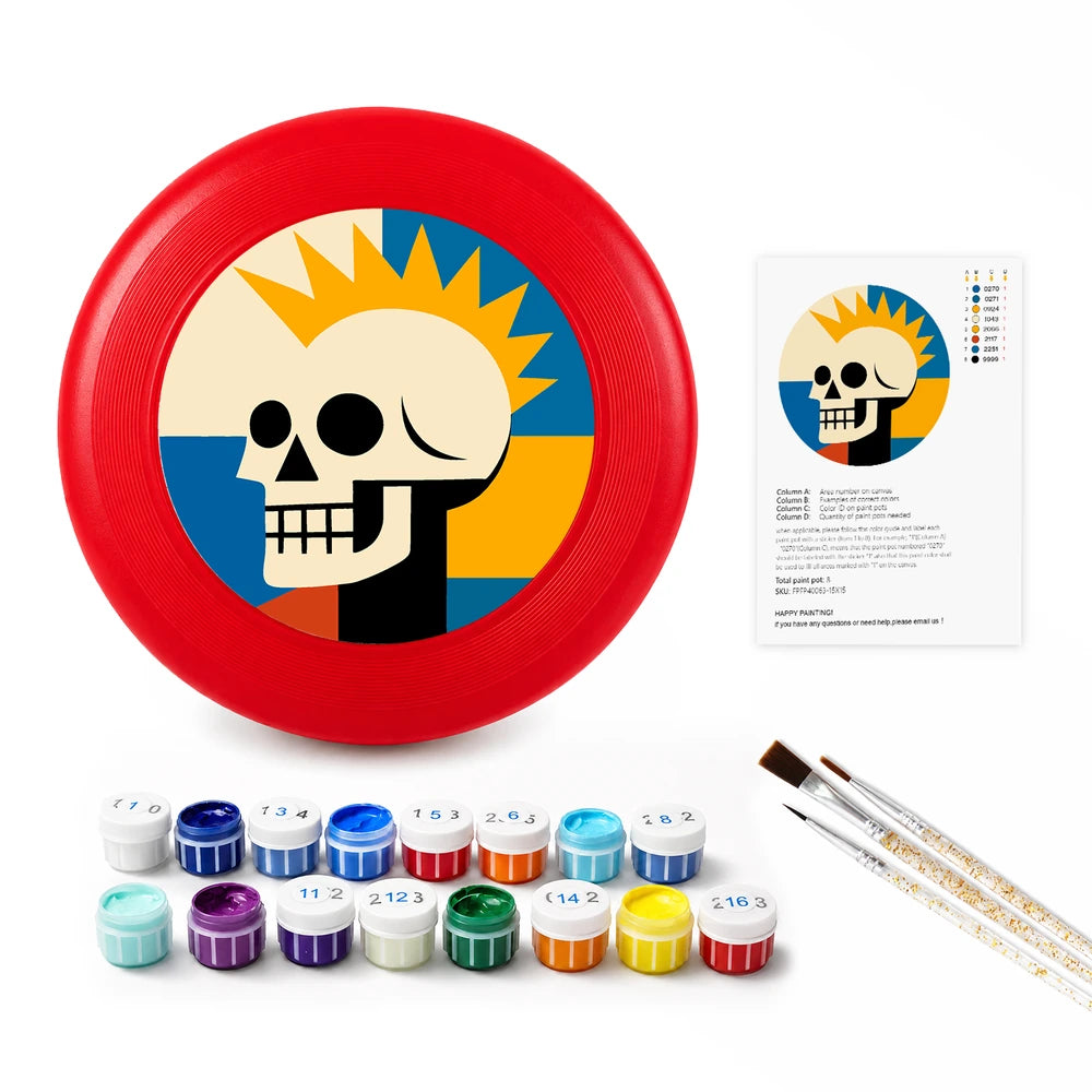 
Paint by Numbers - Frisbee | Sunburst Skull