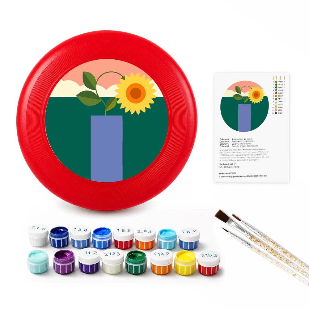 
Paint by Numbers - Frisbee | Sunflower in a Vase