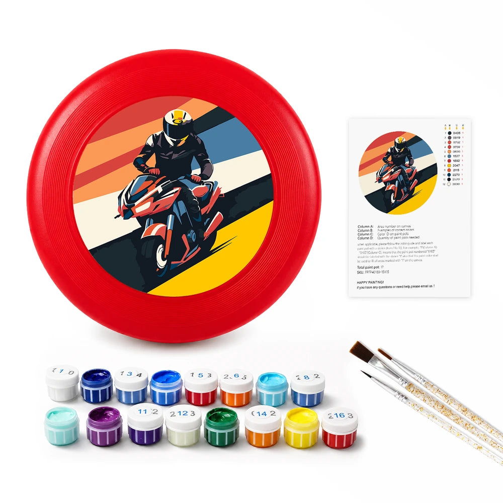 
Paint by Numbers - Frisbee | Sunset Motorcycle Rider