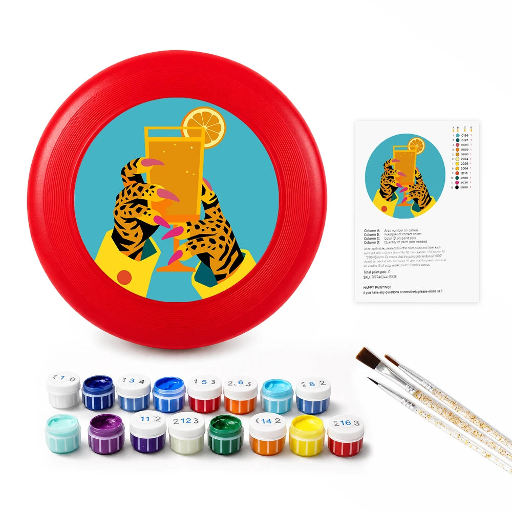 Paint by Numbers - Frisbee | Tiger with a Cocktail