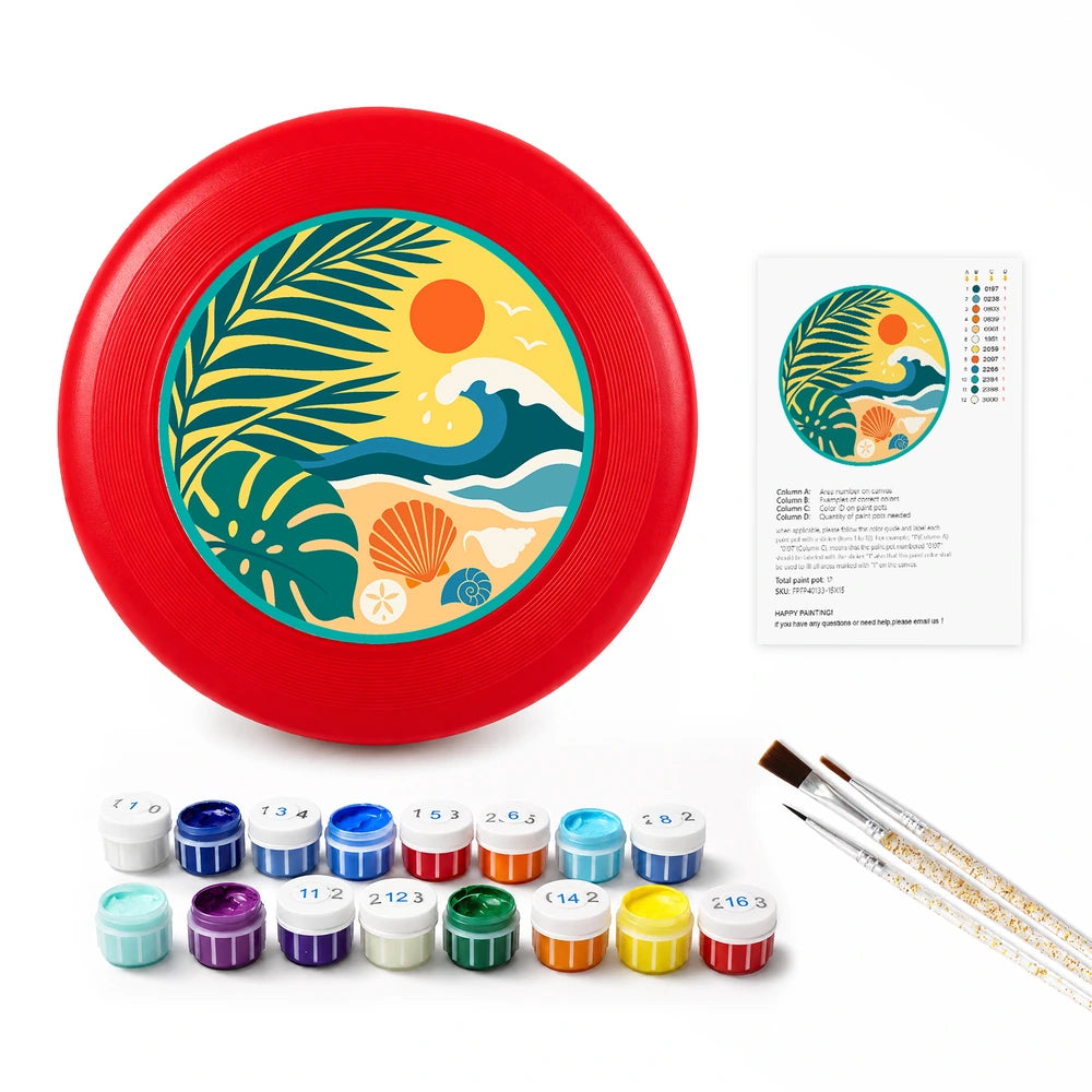 
Paint by Numbers - Frisbee | Tropical Beach Circle