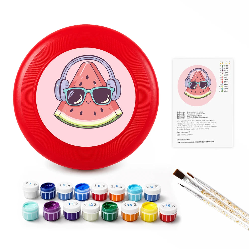 Paint by Numbers - Frisbee | Watermelon with Headphones