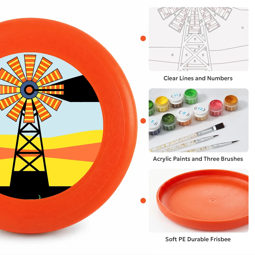 Paint by Numbers - Frisbee | Windmill at Sunset