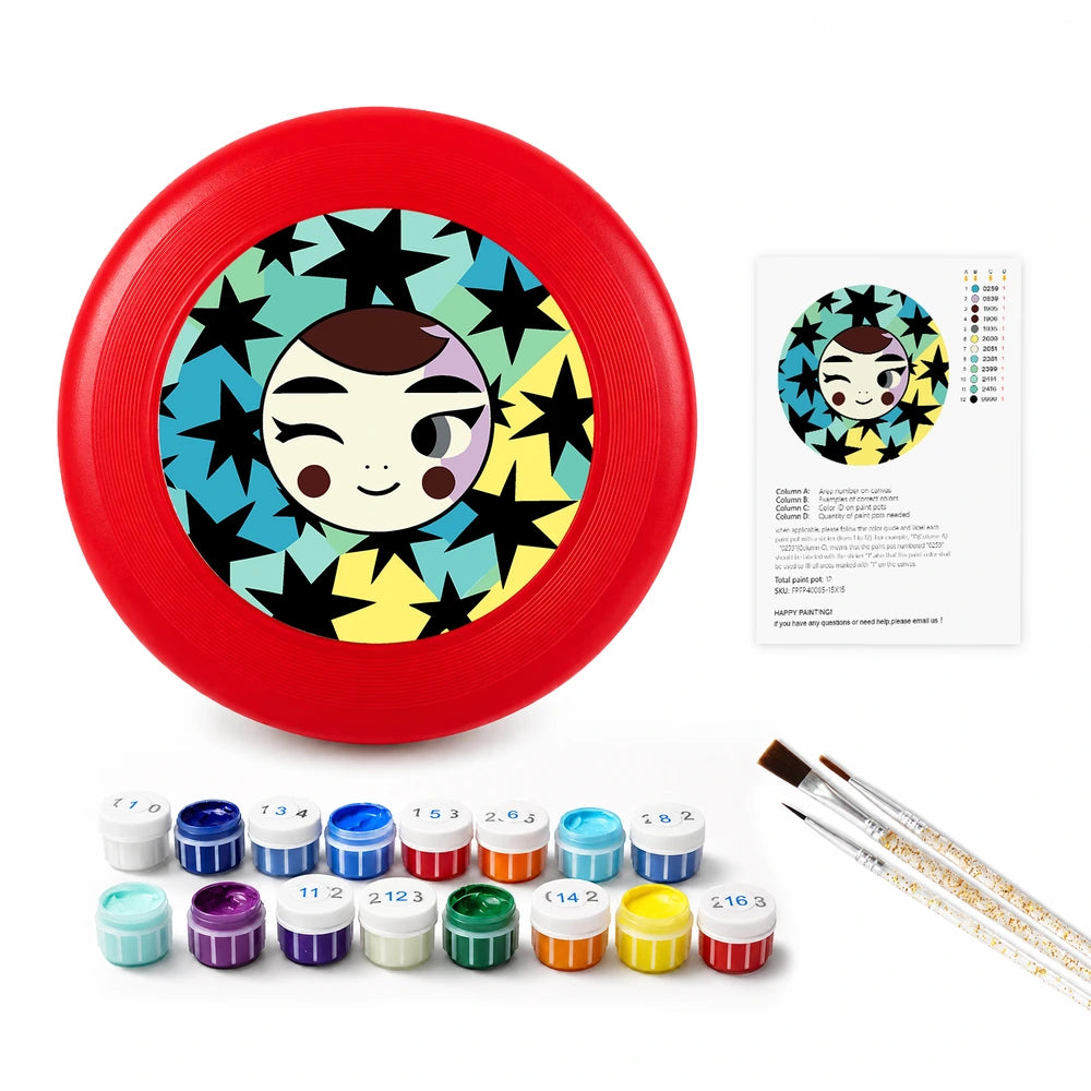 
Paint by Numbers - Frisbee | Winking Girl with Stars