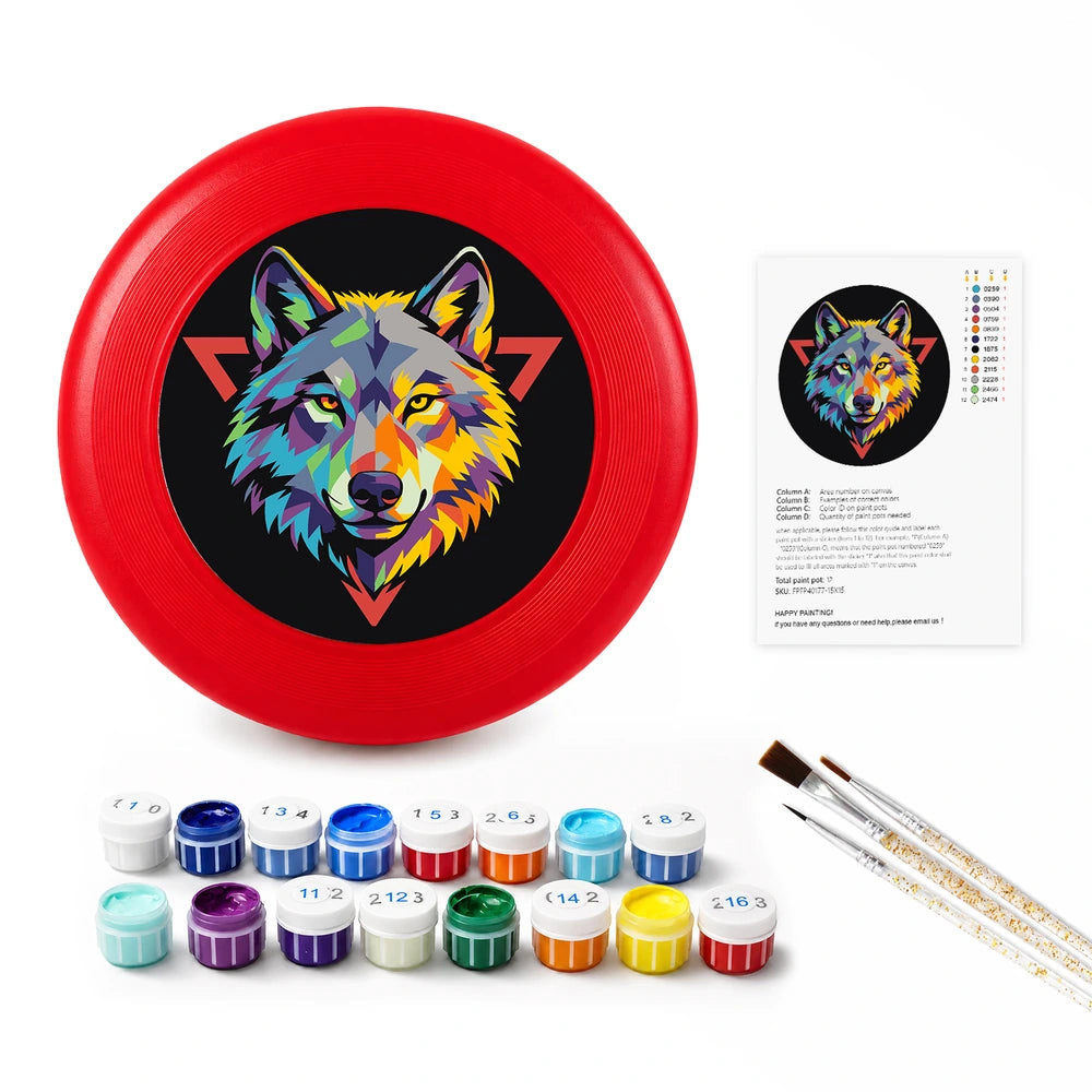 Paint by Numbers - Frisbee | Wolf Head Emblem
