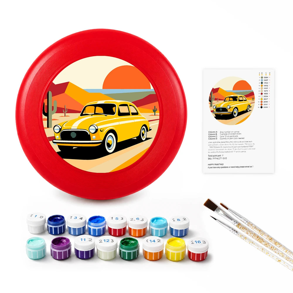 
Paint by Numbers - Frisbee | Yellow Car at Sunset